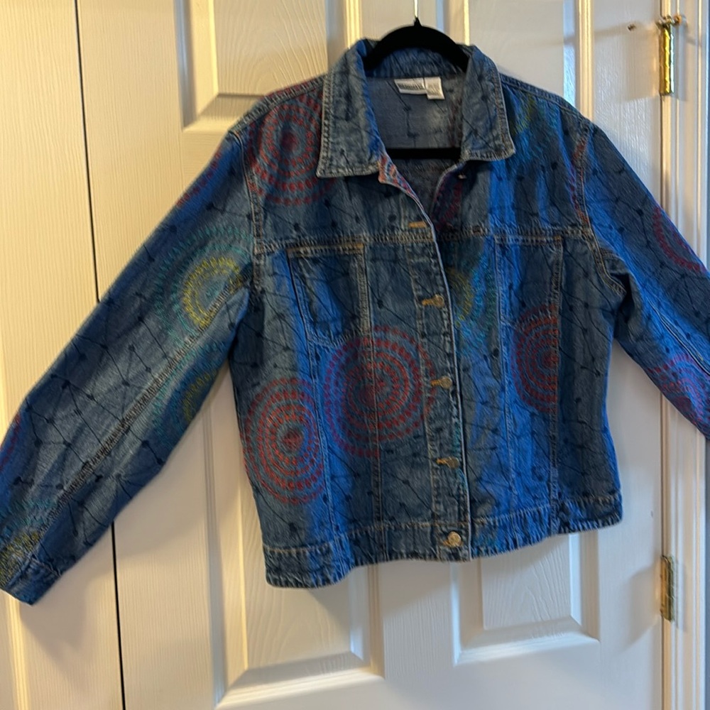 Chico’s Vintage Denim jacket size 3 which equals a large or size 16